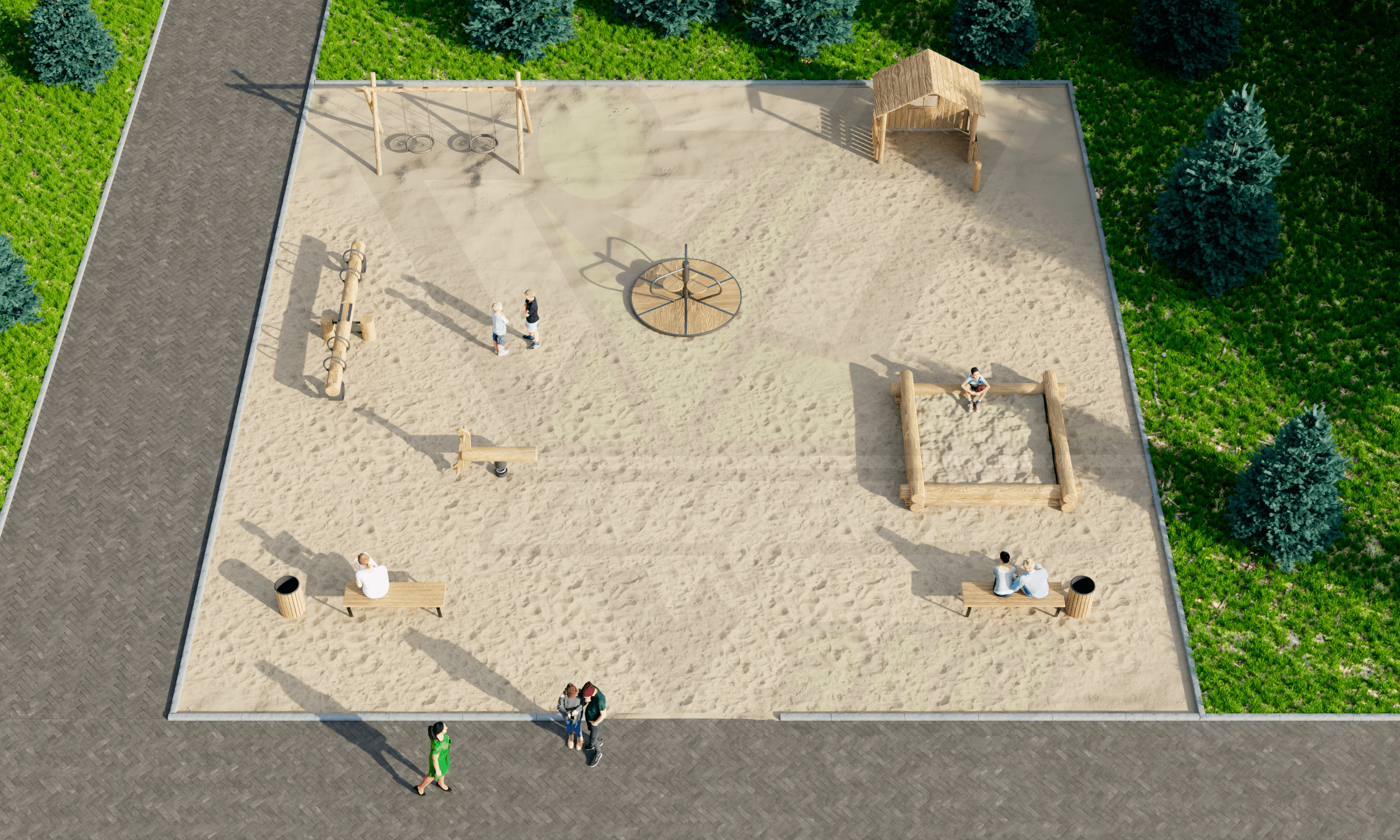 Дизайн проект детской площадки 342 м2